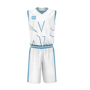 Nouvel ensemble maillot et short de basketball léger personnalisé par sublimation, tenue de football par sublimation, vêtements de sport avec bordure dorée - Product Image 3