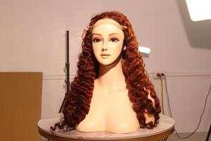 Perruque Lace Front Bouclée Profonde Châtain Foncé Bourgogne Cheveux Humains Vietnamiens Remy Pré-Pluckée Sans Colle Dentelle Transparente Petite Taille - Product Image 2