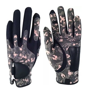 Custom Made Genuine Leather Golf <b>Gloves</b>-<b>Moisture</b> Wicking Non-Slip Full Finger Adjustable Wrist Strap Left Hand - Product Image 1