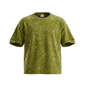 T-shirt pour homme à manches courtes tie-dye, 100% coton tricoté, col rond, coupe classique, style décontracté - Product Image 2