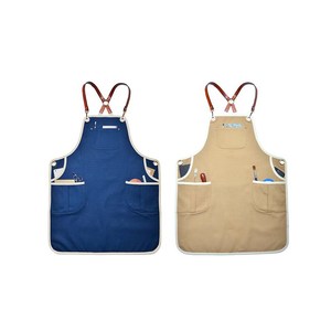 Tablier en toile personnalisé avec logo, uniforme de barman, sangle en cuir, gilet de travail pour barman, barista, barbier, chef, cuisine, restaurant, coiffeur - Product Image 2