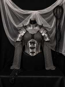 Female Knight Armor Set Medieval Gothic <b>Chainmail</b> Costume Renaissance Warrior Cosplay Steel Welding Technique - Product Image 4