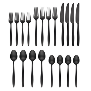 Juego de cubiertos de acero inoxidable de alta calidad, cuchillo, tenedor y cuchara con baño de platino premium, vajilla reutilizable y sostenible para hotel al mejor precio. - Product Image 5