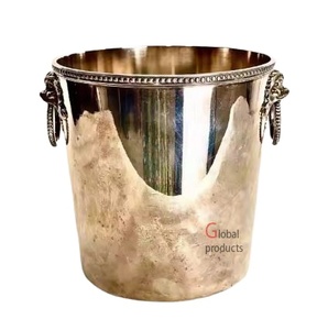 Dernier modèle de forme ronde finition dorée seau à glace refroidisseur de vin pour bar restaurant - Product Image 1