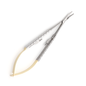 Portaagujas Castroviejo de Alta Calidad, Curvo y Redondo, TC 1.2mm 14cm, Instrumento Microquirúrgico de Acero Inoxidable - Product Image 2