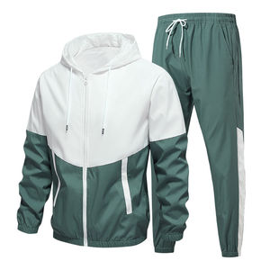 Ensemble de survêtement unisexe pour homme, veste zippée et pantalon de survêtement mi-cuisse, extensible dans quatre directions, polyester léger - Product Image 5