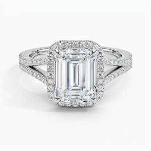 BOJ <b>Ring</b> 089 <b>Emerald</b> Cut 925 <b>Silver</b> Halo Prong Stone Solitaire Diamond <b>Ring</b> 2ct D Color VVS1 Moissanite GRA Certified Low Price - Product Image 1
