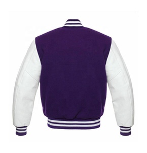 Custom Quality Plain Wool Baseball Varsity <b>Jackets</b> with <b>Leather</b> Sleeves - Product Image 6