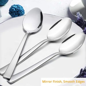 Ensemble de couverts en acier inoxydable argenté, poli miroir, écologique, lavable au lave-vaisselle, pour usage quotidien – Vente en gros directe usine - Product Image 1