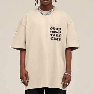 T-shirts graphiques vintage pour hommes, imprimé floral et lettres surdimensionnés, style streetwear rétro, décontractés, coupe ample, en coton - Product Image 2