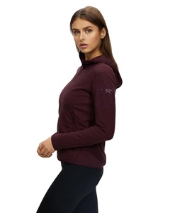 Venta al por mayor de chaqueta de lana Polar para mujer personalizada transpirable de punto de algodón relleno de cremallera cierre cortavientos directo - Product Image 1