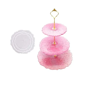 Luxury Handmade pink Epoxy Resin <b>Cake</b> Stand Customised multi Layer Crafts For Hotel Wedding party Dessert <b>Server</b> Tool - Product Image 2