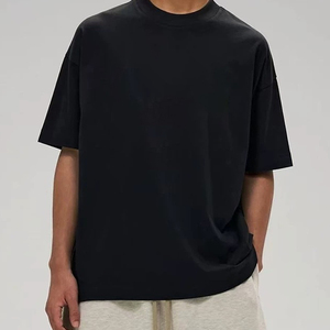 T-shirt graphique noir tendance pour homme, coupe oversize, col rond, manches courtes, 100 % coton épais, style sport - Product Image 6