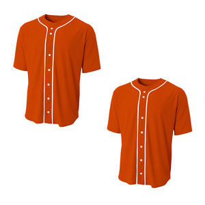 Maillot de baseball à manches courtes pour homme, entièrement boutonné, orange, style personnalisé, dernier modèle, maillot de baseball coloré personnalisé - Product Image 4