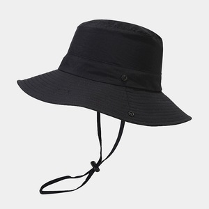 Sombrero de Pescador Negro Unisex, Ajustable, Transpirable, Impermeable, de Lona de Poliéster, para Exteriores, Primavera, Verano, Casual - Product Image 5