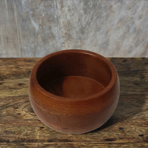 Bol à salade antique en bois d'acacia fait à la main et écologique Style de ferme brun rougeâtre unique pour la maison, le dîner et la cuisine. - Product Image 2