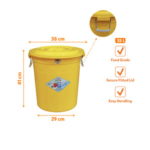 35L Airtight Eco-Friendly Durable Plastic Storage <b>Container</b> Virgin PP Material for Dry Food <b>Water</b> and Household Storage - Product Image 4