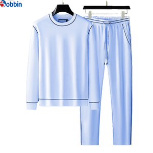 Conjunto de Sudadera con Capucha Estampada de Invierno para Hombre, Talla Grande, Color Sólido, Cuello Redondo, Manga Larga, con Pantalones con Cordón - Product Image 6