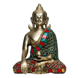 Sculpture de Bouddha en laiton de luxe, plaquée or, artisanale, pour la décoration de la maison et de mariage, meilleur prix - Product Image 5