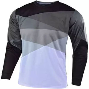 Camiseta de Motocross de Manga Larga para Hombre Flex Fit Enterprises, Color Azul Degradado, Secado Rápido, Poliéster/Algodón, Personalizable para Equipos - Product Image 4