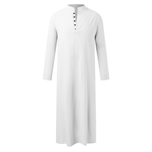 Thobes islamiques pour hommes de haute qualité, à manches longues, en polyester thermique respirant, style vintage, longueur cheville, grandes tailles, personnalisables - Product Image 3