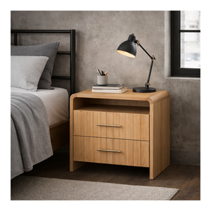 High Quality Wooden Nightstand With Two Drawers Bedside Storage <b>Cabinet</b> For Modern Bedroom Furniture - Product Image 1