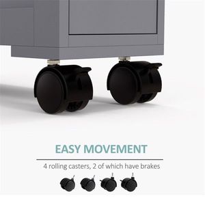 Gray Bathroom Side Storage Cabinet for Small Space Bathroom Furniture Organization - Product Image 2