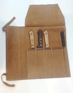 Sac à couteaux en cuir véritable pour chef professionnel avec option OEM, étui de transport portable et bandoulière LKR-0237 - Product Image 6