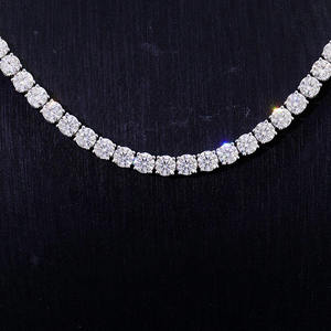 Luxury Iced Out Round Tennis Chain White Gold Finish Hip Hop <b>Statement</b> <b>Necklace</b> for Men Women Premium Fashion Jewelry - Product Image 3
