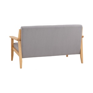 Canapé deux places de haute qualité avec dossier capitonné, couleur gris, pour salon et chambre à coucher - Product Image 4