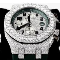 Luxuriöse Quadratische Legierungs-Chronograph-Uhr 45mm Analog Quarz Herren Edelstahlband Zeiger-Zifferblatt Faltschließe