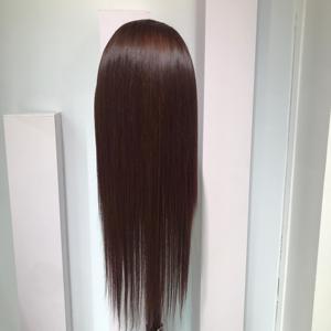 Peluca recta de hueso larga y barata con peluca frontal de 26 pulgadas de color marrón oscuro - Product Image 5