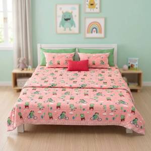 Ensemble de housse de couette 4 pièces personnalisé avec imprimé ours de dessin animé, coton 300 fils, housse de couette imprimée numériquement, taies d'oreiller, utilisation toute saison pour la maison - Product Image 6