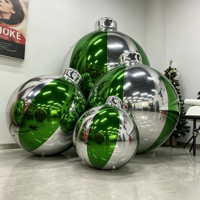 Décoration de Noël en forme de bulle miroir gonflable, sphères suspendues, grande boule miroir gonflable brillante, ballon miroir