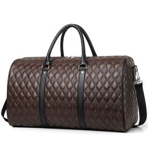New Fashion Waterproof Travel Duffel <b>Bag</b> Men Sports Leisure Portable <b>Duffle</b> <b>Bags</b> Quilted PU Leather Duffel <b>Bag</b> Large Capacity - Product Image 1