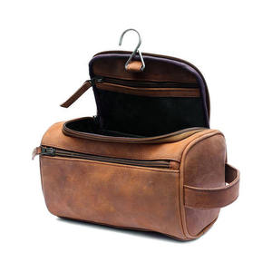 Trousse de toilette multifonctionnelle en cuir pour homme, sac de maquillage, trousse de beauté, sac de voyage pour homme, en vente - Product Image 3