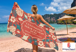 Pareo de Playa Personalizado con Estampado Tropical para Mujer, Cubre Traje de Baño, Mezcla de Poliéster y Algodón, Ancho de 58/60 Pulgadas - Product Image 4