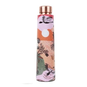 Botella de Agua Metálica con Diseño Floral Tropical y Tapa de Cobre, Portátil para Viajes - Product Image 6