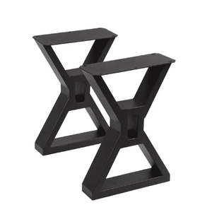 Farmhouse X-Shaped <b>Bench</b> Coffee Table Legs 1 Pair Metal Black Table Legs - Product Image 1