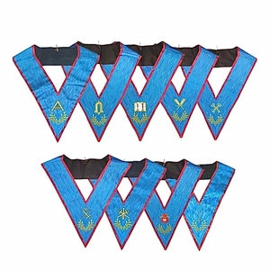 Pack of 9 <b>Collar</b> (REAA) Ancient and Accepted Scottish Rite (AASR) Machine Embroidery Lace Safety <b>Pin</b> Premium - Product Image 1