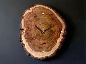 Tree Stump Wooden Art Deco 20 Inch Silent Quartz Analog Hanging Wall <b>Clock</b> Natural Grain <b>Battery</b> Operated Decor for Living Room - Product Image 3