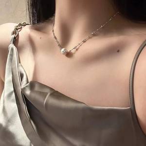 High Quality 9-10mm Freshwater <b>Edison</b> Pearl Necklace Extremely Strong <b>Light</b> Round Fairy Link Roadway Pendant - Product Image 2