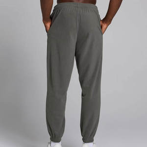 Men Fleece Jogger <b>Trousers</b> <b>Elastic</b> <b>Waist</b> Drawstring Casual Pants Pocketed Athletic Wear - Product Image 2
