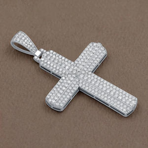 Gold Plated Iced Moissanite <b>Cross</b> <b>Pendant</b> 925 <b>Sterling</b> <b>Silver</b> Hip Hop Jewelry for Party Wedding Birthday Anniversary Gifts - Product Image 2