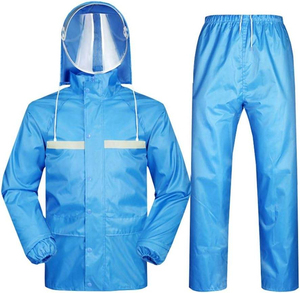 Impermeable Ligero Azul de Harry Johnson Production con Capucha y Protector Facial para Uso en Exteriores 2026 - Product Image 1