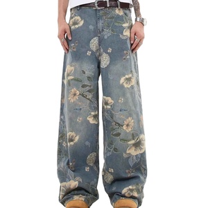 Custom <b>Men's</b> 100% Cotton Denim Softener Durable <b>Jeans</b> Mid Waist Straight Style Logo Quick Dry Eco-Friendly Casual Outdoor - Product Image 1