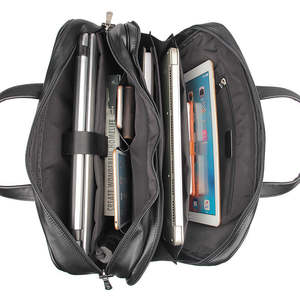 Men's Top Grain Leather Briefcase Black Travel Messenger Laptop <b>Bag</b> Wholesale Supplier Custom Size Color Options Available - Product Image 6