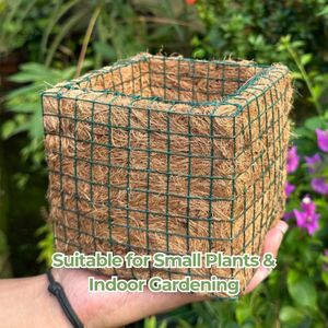 Maceta Cuadrada de Fibra de Coco de Alta Calidad, 14x11.5cm, Maceta Natural para Plantas de Interior, Orquídeas, Uso en Jardines Pequeños - Product Image 5