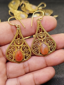 Pendientes de botón geométricos de moda para mujer, chapados en oro, con amatista y apatita, para boda o compromiso, joyería de piedra natural - Product Image 6