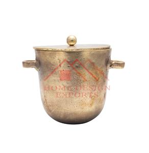 Refroidisseur de vin avec poignée pour bouteille de champagne avec logo personnalisé Baignoire à vin de bar Dernier design Seau à glace en or antique de qualité supérieure avec - Product Image 1